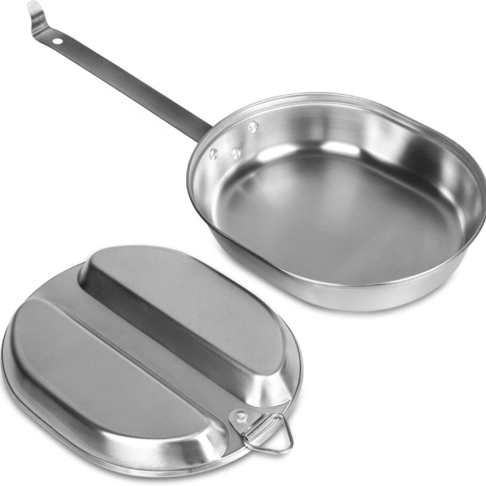 Stainless Steel Mess Kit, Pan and Eating Tray Set,  Outdoor Camping - Picture 6 of 9